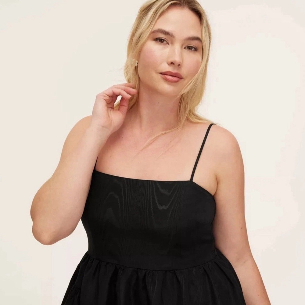 Kate Spade Tiered Ruffle Midi Black Dress, M - Picture 5 of 8